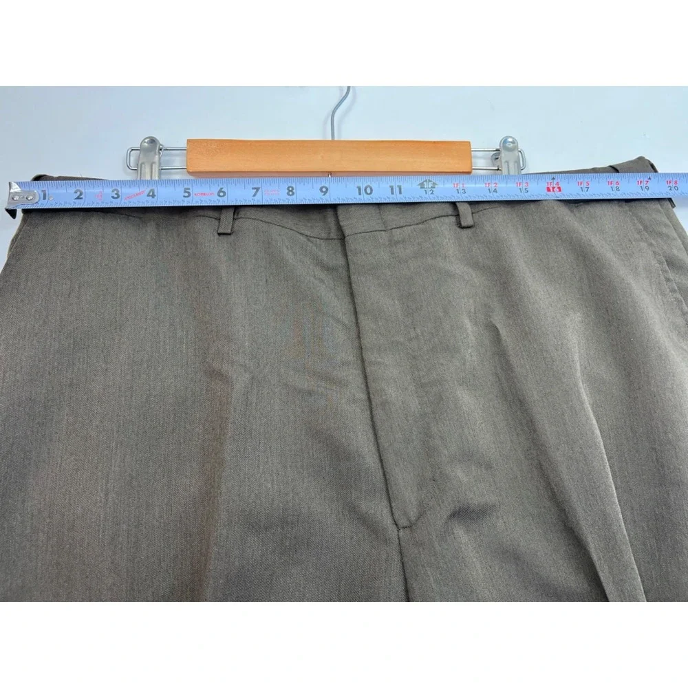 Haggar Black Label Dress Pants Men's Size 40/31 Brown Inside Waist Extenders - Picture 11 of 11